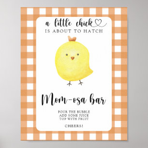 Poster Baby shower de poulet - Momosa bar