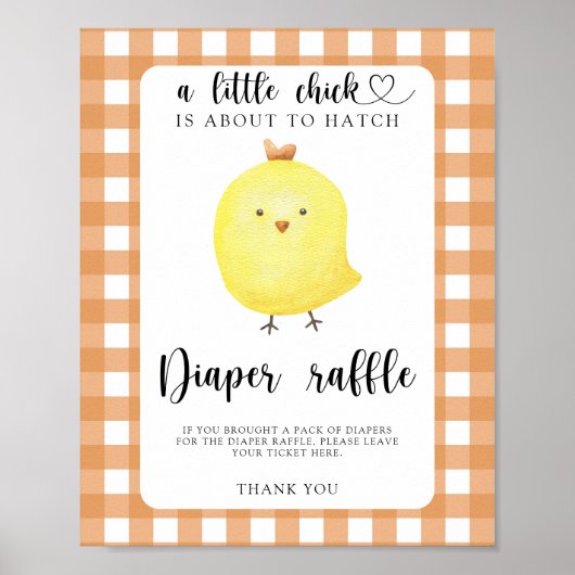 Poster baby shower de poulet - tombola de couche (Devant)