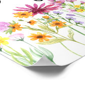 Poster Baby shower de prairie fleur sauvage Bienvenue (Coin)