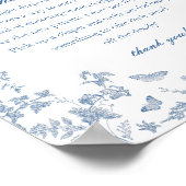 Poster Baby shower de réflexion sur la couche bleue de Jo (Coin)