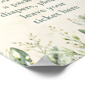 Poster Baby shower de rousseur écolière à couches vertes (Coin)