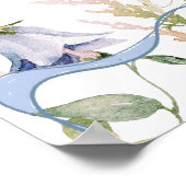 Poster Baby shower de ruban Fleur sauvage Stork Bienvenue (Coin)