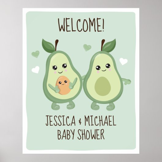 Poster Baby shower de Saint-Guacamole d'Avocado (Devant)