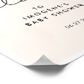 Poster Baby shower de script mignon (Coin)