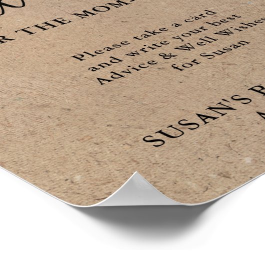 Poster Baby shower de script rustique Kraft Conseils et s (Coin)