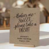 Poster Baby shower de script rustique Kraft Favoriser l'a