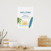 Poster Baby shower de surf tropical Sunshine Bienvenue (Cuisine)
