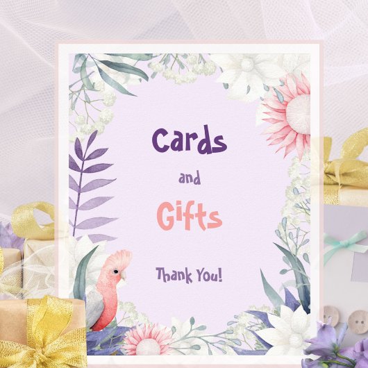 Poster Baby shower de table de cadeaux de prêteurs enchan