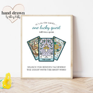 Poster Baby shower de Tarot Trouvez le signe du jeu de Pa