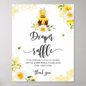 Poster Baby shower de tombole de la couche d'abeille (Devant)