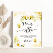 Poster Baby shower de tombole de la couche d'abeille