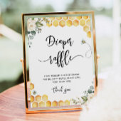 Poster Baby shower de tombole de la couche d'abeille