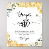 Poster Baby shower de tombole de la couche d'abeille (Devant)
