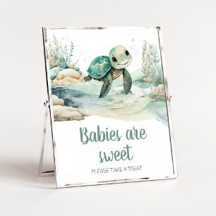 Poster Baby shower de tortue de mer Les bébés sont doux