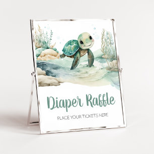 Poster Baby shower de tortue de mer Raffin