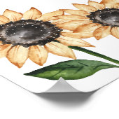 Poster Baby shower de tournesol BBQ rustique Bienvenue (Coin)