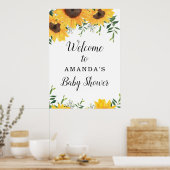 Poster Baby shower de tournesol Bienvenue (Cuisine)