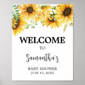 Poster Baby shower de tournesol Bienvenue (Devant)