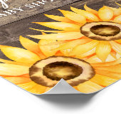 Poster Baby shower de tournesol Bienvenue (Coin)