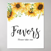 Poster Baby shower de tournesol Faveurs (Devant)