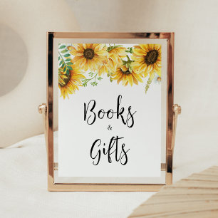 Poster Baby shower de tournesol Livres et cadeaux