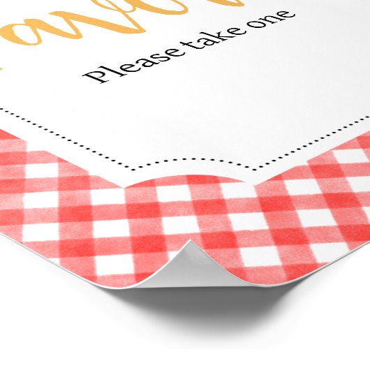 Poster Baby shower de tournesol Red Picnic Faveurs (Coin)