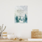 Poster Baby shower de vacances pour les arbres d'hiver si (Cuisine)