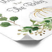 Poster Baby shower de verdure Citrouille blanc Waches for (Coin)