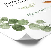 Poster Baby shower de verdure de cerfs de forêt faveurs s (Coin)