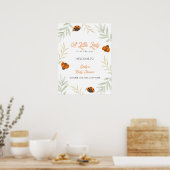 Poster Baby shower de verdure de Ladybug de l'automne (Cuisine)