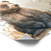 Poster Baby shower de verdure des animaux des bois (Coin)