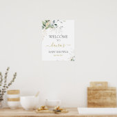 Poster Baby shower de verdure simple Panneau de bienvenue (Cuisine)