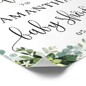 Poster Baby shower de verdure succulent signe de bienvenu (Coin)