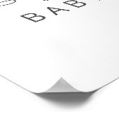 Poster Baby shower de vêtements pour bébé fille signe de (Coin)