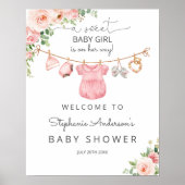 Poster Baby shower de vêtements pour bébé fille signe de (Devant)