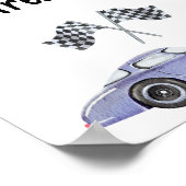 Poster Baby shower de voiture de course Douceurs et frian (Coin)