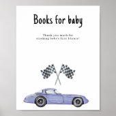 Poster Baby shower de voiture de course Livres pour bébé (Devant)