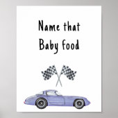 Poster Baby shower de voiture de course Nom de l'aliment  (Devant)