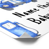 Poster Baby shower de voiture de course Nom de l'aliment  (Coin)