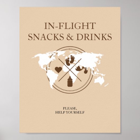 Poster Baby shower De Voyage Dans Le Panneau De Table D'A (Devant)