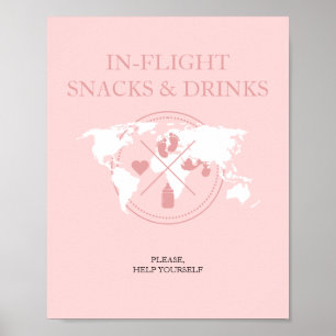 Poster Baby shower De Voyage Dans Le Panneau De Table D'A