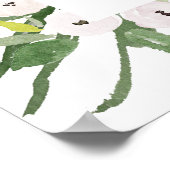 POSTER BABY SHOWER D'EAU DE COULEUR FOLIAGE SUCCULTE BIEN (Coin)