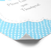 Poster Baby shower d'éléphant bleu, gris blanc 4 (Coin)