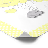 Poster Baby shower d'éléphant gris jaune, blanc - Invité (Coin)