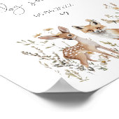Poster Baby shower des animaux de bois Bienvenue (Coin)