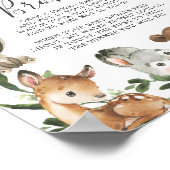 Poster Baby shower des animaux de bois Mon eau Broke (Coin)