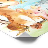 Poster Baby shower des animaux de ferme aquarelle (Coin)
