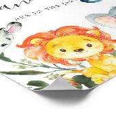 Poster Baby shower Des Animaux De La Jungle Devinez Combi (Coin)