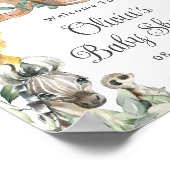 Poster Baby shower des animaux de la Jungle verdoyante Bi (Coin)