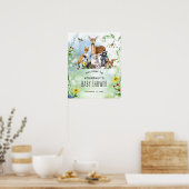 Poster Baby shower des animaux forestiers de bois Bienven (Cuisine)